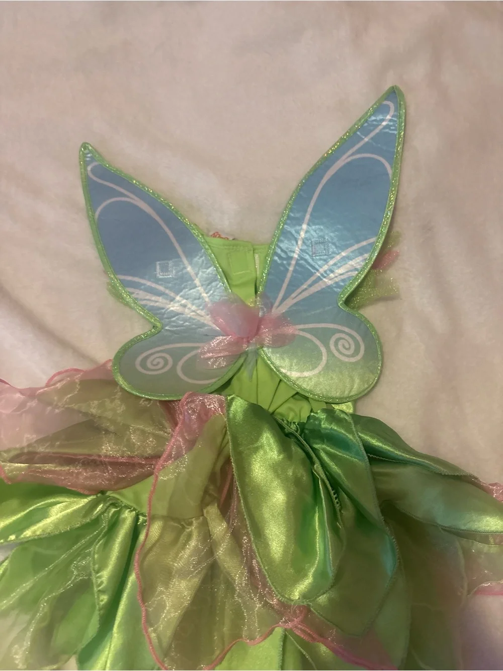 Disney Green and Pink Fairy Dress Costume with Blue Wing Accents - Picture 12 of 16